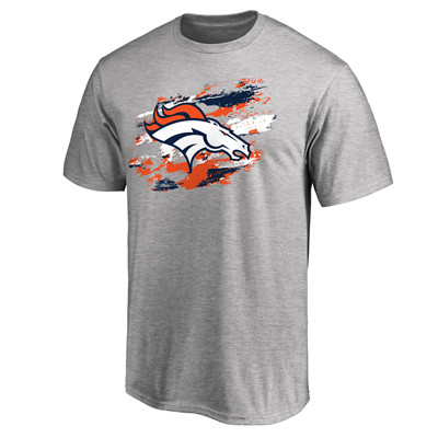 Men's Denver Broncos NFL Pro Line Heathered Gray True Color T-Shirt