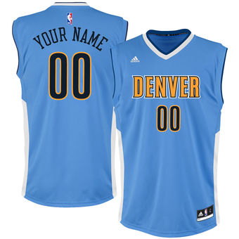 Men's Denver Nuggets adidas Light Blue Custom Road Jersey