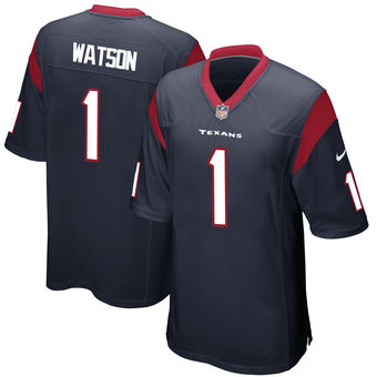 Men's Deshaun Watson Houston Texans Nike 2017 Draft Pick Game Jersey - Navy