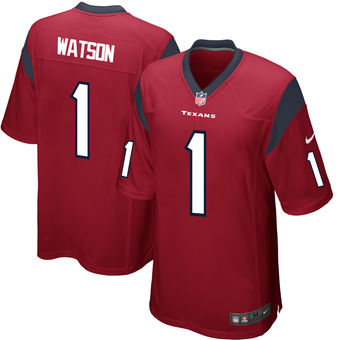Men's Deshaun Watson Houston Texans Nike 2017 Draft Pick Game Jersey - Red