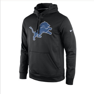 Men's Detroit Lions Nike Black Practice Performance Pullover Hoodie