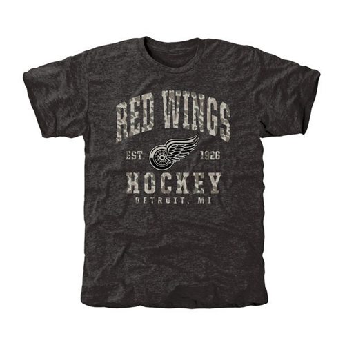 Men's Detroit Red Wings Black Camo Stack T-Shirt