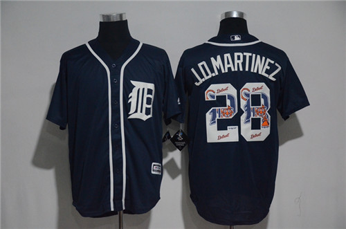 Men's Detroit Tigers #28 J. D. Martinez Majestic Black 2017 Color Printing Cool Base Jersey