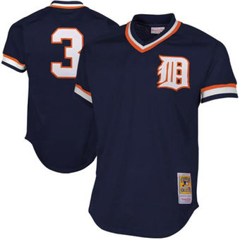 Men's Detroit Tigers Alan Trammell Mitchell & Ness Navy 1984 Authentic Copperstown Collection Mesh Batting Practice Jersey