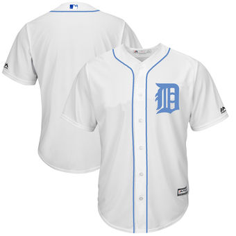 Men's Detroit Tigers Majestic White Father's Day Cool Base Replica Team Jersey