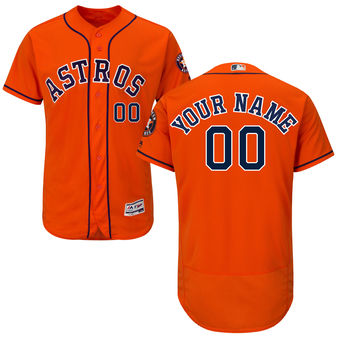 Men's Houston Astros Majestic Alternate Orange FlexBase Authentic Collection Custom Jersey