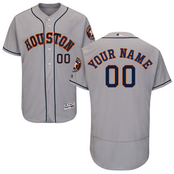 Men's Houston Astros Majestic Road Gray FlexBase Authentic Collection Custom Jersey