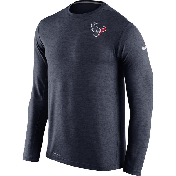 Men's Houston Texans Nike Navy Dri-FIT Touch Long Sleeve Performance T-Shirt Men's Houston Texans Nike Navy Dri-FIT Touch Long Sleeve Performance T-Shirt