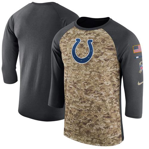 Men's Indianapolis Colts Nike Camo Anthracite Salute to Service Sideline Legend Performance Three-Quarter Sleeve T-Shirt Men's Indianapolis Colts Nike Camo Anthracite Salute to Service Sideline Legend Performance Three-Quarter Sleeve T-Shirt