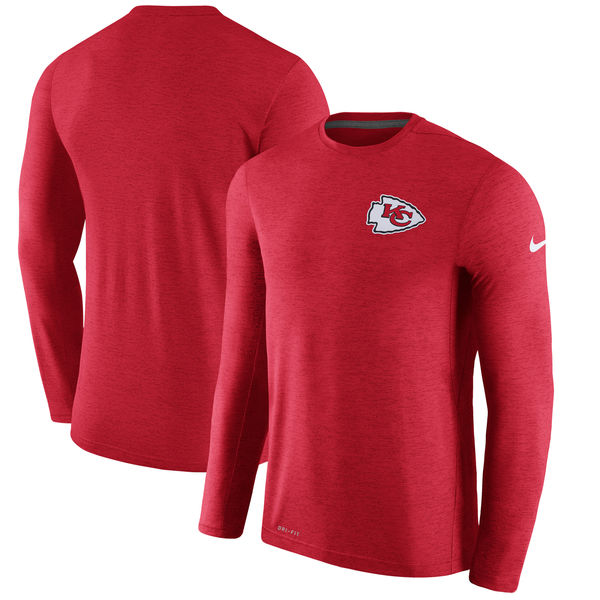 Men's Kansas City Chiefs Nike Red Coaches Long Sleeve Performance T-Shirt Men's Kansas City Chiefs Nike Red Coaches Long Sleeve Performance T-Shirt