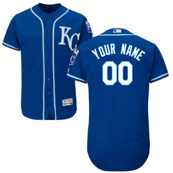Men's Kansas City Royals Majestic Alternate Royal FlexBase Authentic Collection Custom Jersey