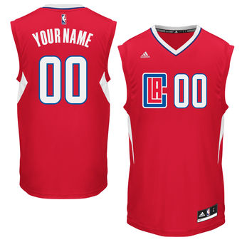 Men's LA Clippers adidas Red 2015 Custom Replica Road Jersey