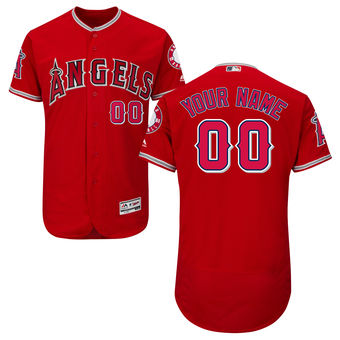 Men's Los Angeles Angels of Anaheim Majestic Alternate Scarlet FlexBase Authentic Collection Custom Jersey