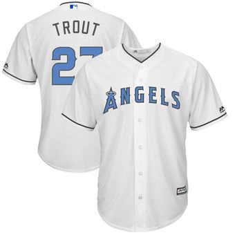 Men's Los Angeles Angels of Anaheim Mike Trout Majestic White Father's Day Cool Base Replica Jersey