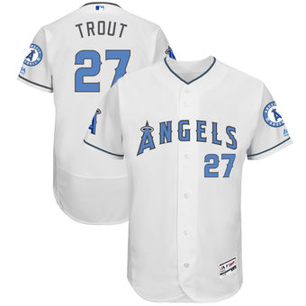 Men's Los Angeles Angels of Anaheim Mike Trout Majestic White Father's Day FlexBase Jersey Men's Los Angeles Angels of Anaheim Mike Trout Majestic White Father's Day FlexBase Jersey