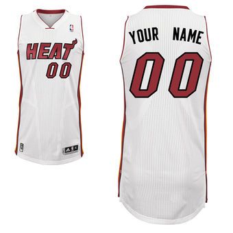 Men's Miami Heat White Custom Authentic Jersey
