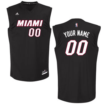 Men's Miami Heat adidas Black Custom Chase Jersey