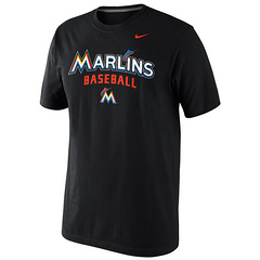 Men's Miami Marlins Nike Black Home Practice T-Shirt