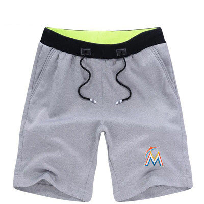 Men's Miami Marlins Team Logo Grey Baseball Shorts Men's Miami Marlins Team Logo Grey Baseball Shorts