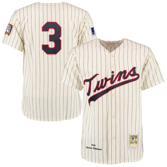 Men's Minnesota Twins 1969 Harmon Killebrew Mitchell & Ness Cream Navy Authentic Throwback Jersey