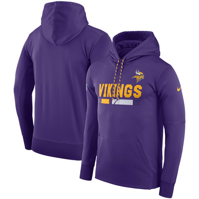 Men's Minnesota Vikings Nike Purple Sideline Team Name Performance Pullover Hoodie