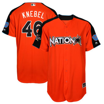 Men's National League Brewers Corey Knebel Majestic Orange 2017 MLB All-Star Game Home Run Derby Player Jersey