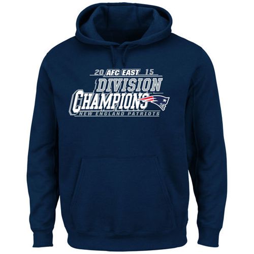 Men's New England Patriots Majestic Navy 2015 AFC East Division Champions Pullover Hoodie Men's New England Patriots Majestic Navy 2015 AFC East Division Champions Pullover Hoodie