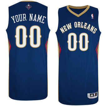 Men's Charlotte Hornets Navy Custom Authentic Jersey