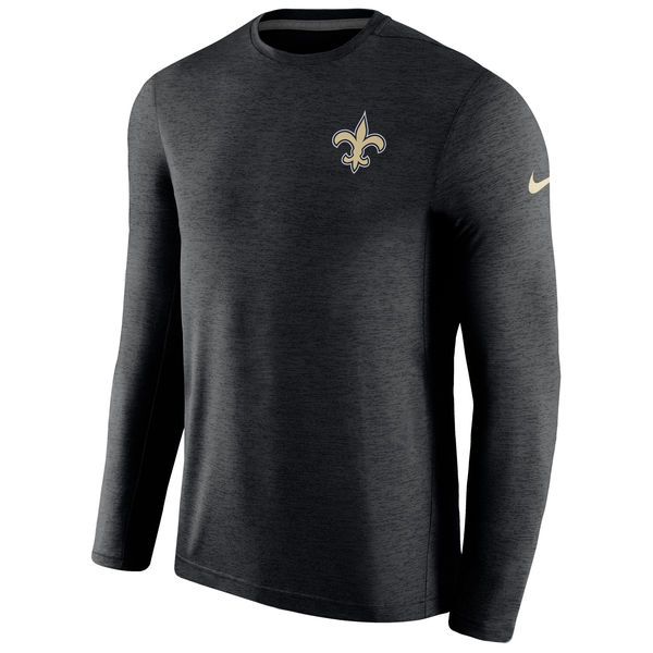 Men's New Orleans Saints Nike Black Coaches Long Sleeve Performance T-Shirt Men's New Orleans Saints Nike Black Coaches Long Sleeve Performance T-Shirt