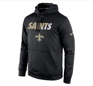 Men's New Orleans Saints Nike Black Kick Off Staff Performance Pullover Hoodie