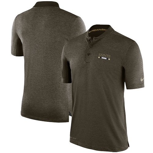 Men's New Orleans Saints Nike Olive Salute to Service Sideline Polo T-Shirt Men's New Orleans Saints Nike Olive Salute to Service Sideline Polo T-Shirt