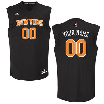 Men's New York Knicks adidas Black Custom Chase Jersey