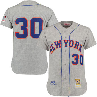 Men's New York Mets 1969 Nolan Ryan Mitchell & Ness Gray Authentic Throwback Jersey