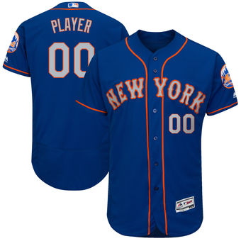 Men's New York Mets Majestic Royal Gray 2017 Alternate Authentic Collection FlexBase Custom Jersey