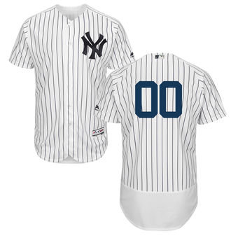 Men's New York Yankees Majestic Home White Navy FlexBase Authentic Collection Custom Jersey