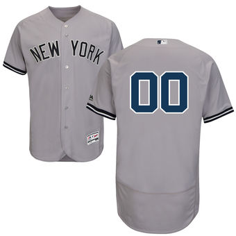 Men's New York Yankees Majestic Road Gray FlexBase Authentic Collection Custom Jersey