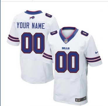 Men's Nike Buffalo Bills Customized Elite White NFL Jersey