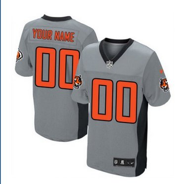 Men's Nike Cincinnati Bengals Customized Limited Grey Shadow NFL Jersey