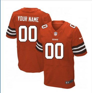 Men's Nike Cleveland Browns Customized Elite Orange Alternate NFL Jersey