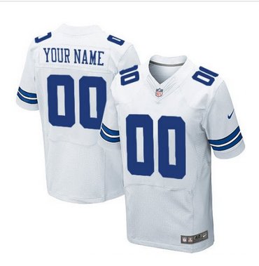 Men's Nike Dallas Cowboys Customized Elite White NFL Jersey