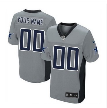 Men's Nike Dallas Cowboys Customized Limited Grey Shadow NFL Jersey