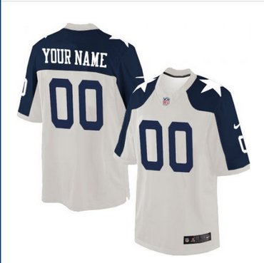 Men's Nike Dallas Cowboys Customized Limited White Throwback Alternate NFL Jersey