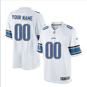 Men's Nike Detroit Lions Customized Limited White NFL Jersey