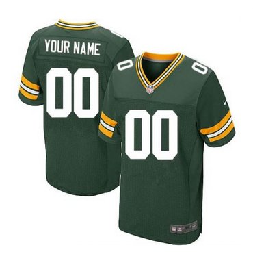 Men's Nike Green Bay Packers Customized Elite Green Team Color NFL Jersey