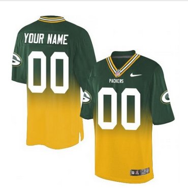 Men's Nike Green Bay Packers Customized Limited GreenGold Fadeaway NFL Jersey Men's Nike Green Bay Packers Customized Limited GreenGold Fadeaway NFL Jersey