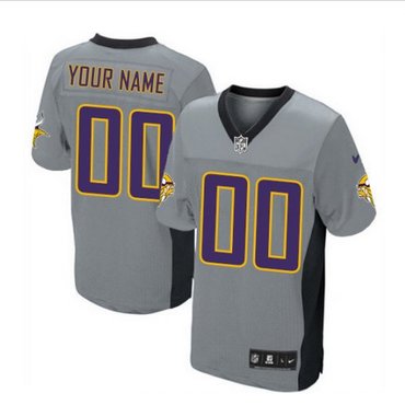 Men's Nike Minnesota Vikings Customized Limited Grey Shadow NFL Jersey