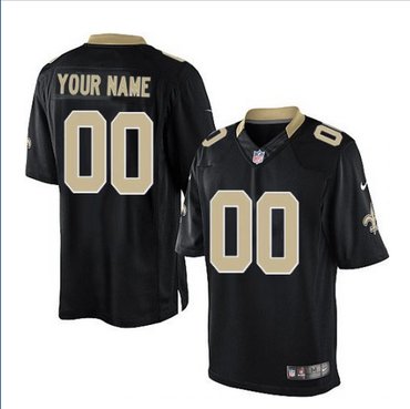Men's Nike New Orleans Saints Customized Limited Black Team Color NFL Jersey