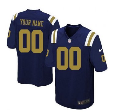 Men's Nike New York Jets Customized Limited Navy Blue Alternate NFL Jersey
