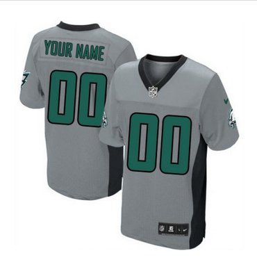 Men's Nike Philadelphia Eagles Customized Limited Grey Shadow NFL Jersey