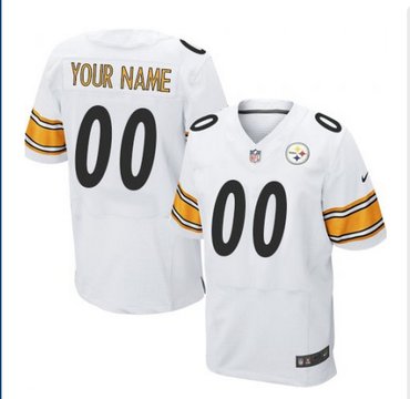 Men's Nike Pittsburgh Steelers Customized Elite White NFL Jersey